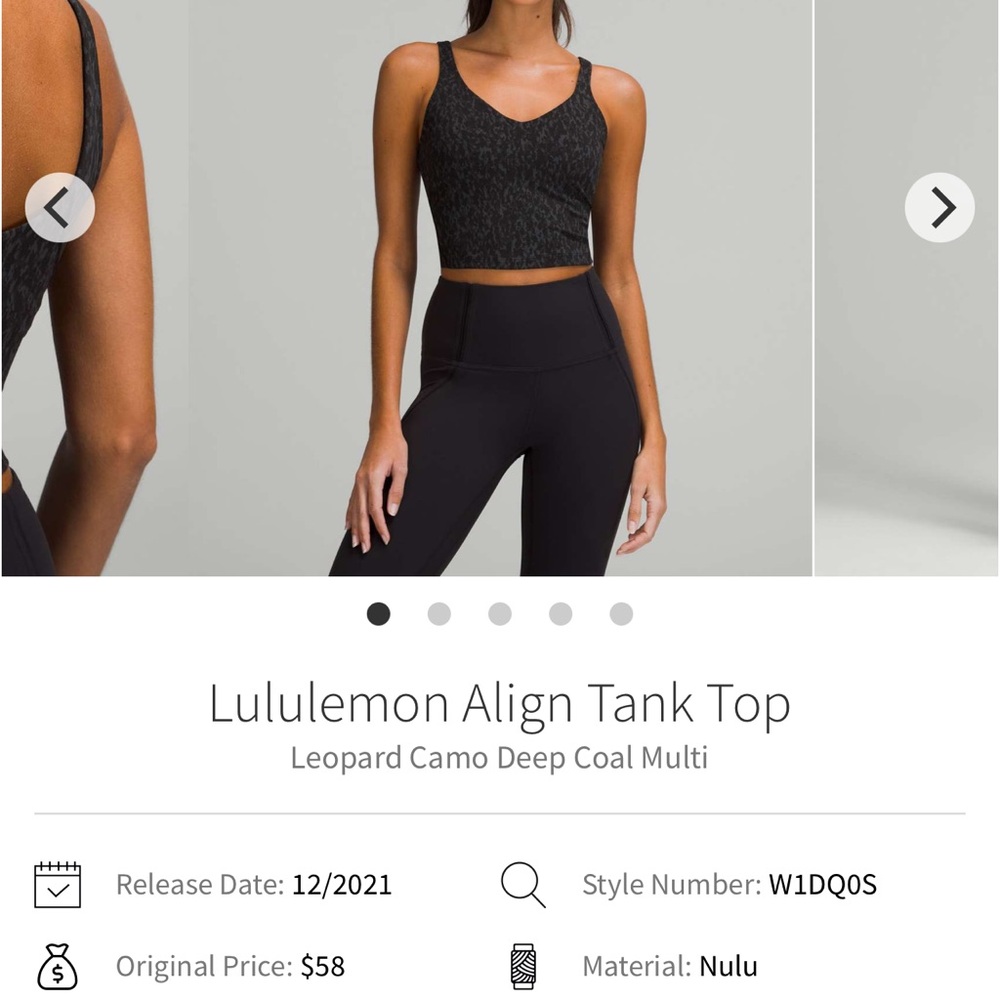 Lululemon Align Tank Top Cheetah Black size 6
